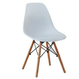 Modern Plastic Chair with Wooden Legs