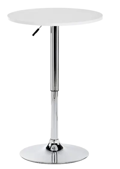 ROUND TABLE - WOOD - WHITE COCKTAIL STEEL BASE​