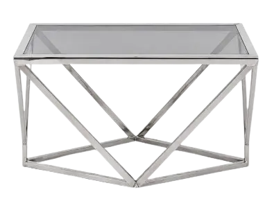 GLASS TABLE STRAIGHT WITH METAL LEGS