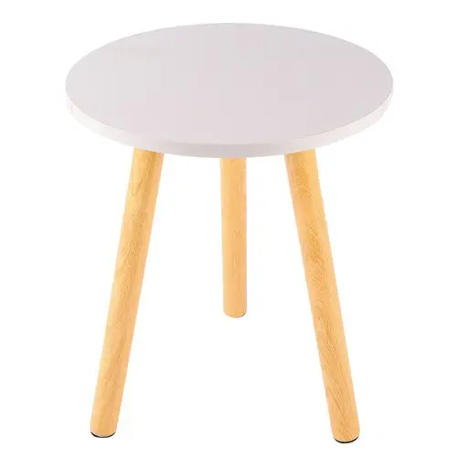 [007-0002-05] ROUND TABLE - WOOD - WHITE