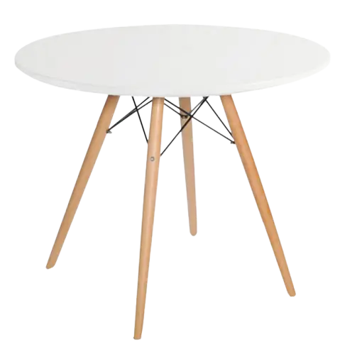 [007-0002-06] ROUND TABLE - WOOD - WHITE SMALL SIZE
