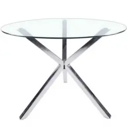 [007-0002-08] ROUND TABLE - GLASS / METAL
