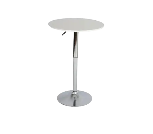 ROUND TABLE - WOOD - WHITE COCKTAIL STEEL BASE​