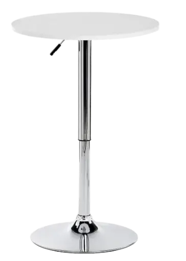 ROUND TABLE - WOOD - WHITE COCKTAIL STEEL BASE​