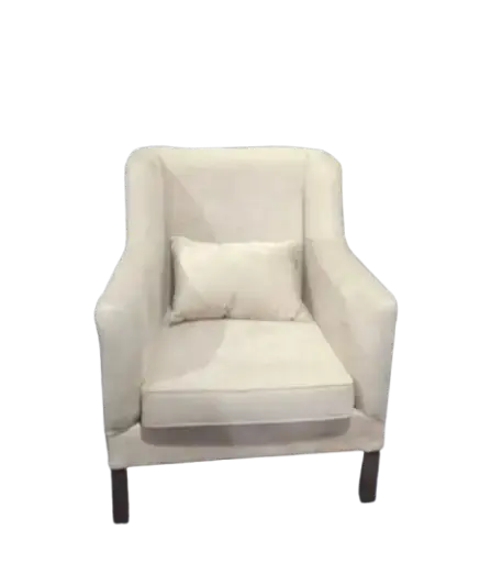 Luxury Off-White Velvet Wingback Armchair